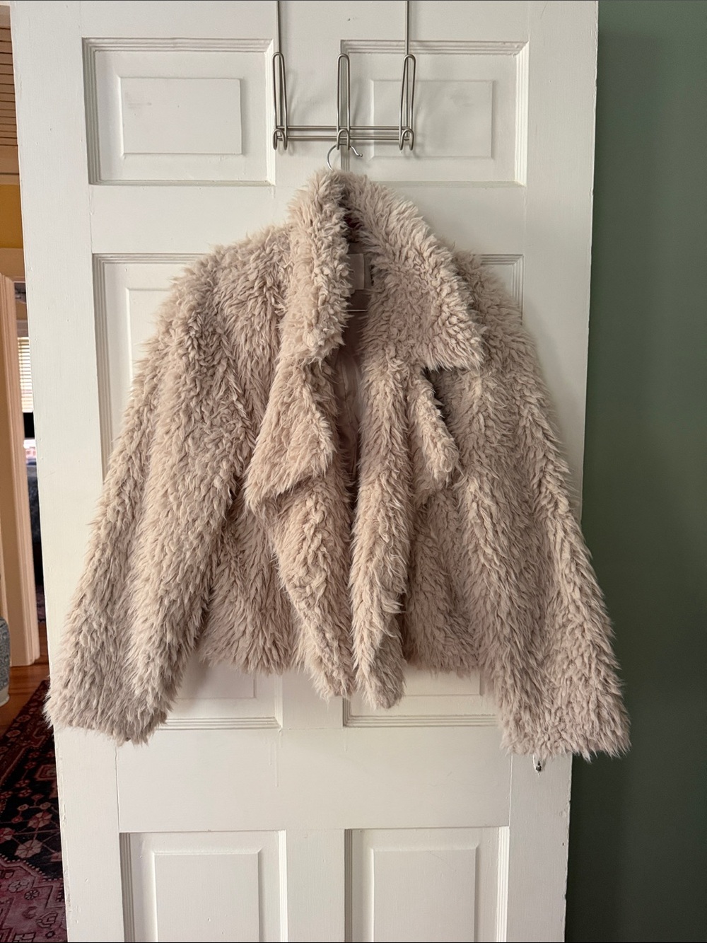 Anthropologie Plush Teddy Jacket in Light Beige